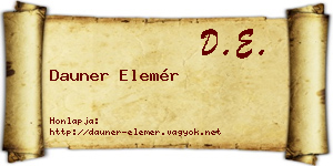 Dauner Elemér névjegykártya